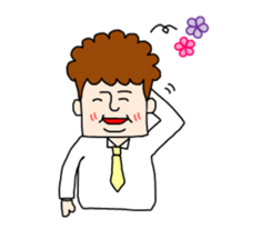 curly hair office worker sticker #2902210