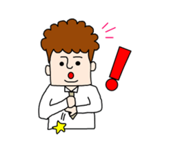 curly hair office worker sticker #2902213