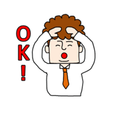 curly hair office worker sticker #2902219