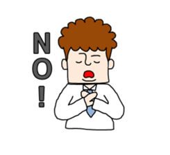 curly hair office worker sticker #2902220