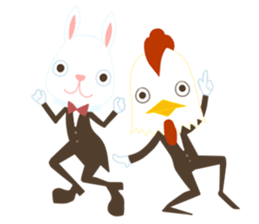 Rabbit & chicken sticker #2902773