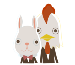 Rabbit & chicken sticker #2902774