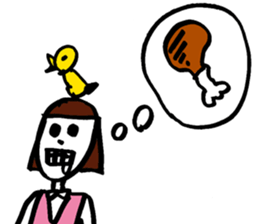 Violent Office Lady "Ms Skeleton" sticker #2904981