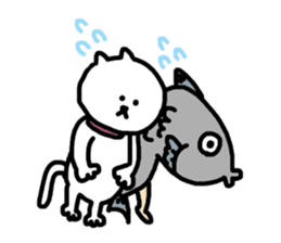 cat and fish? sticker #2905182
