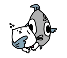 cat and fish? sticker #2905188