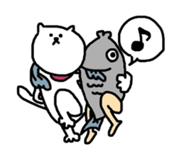 cat and fish? sticker #2905189