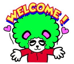 Slash and 3color Afrohear panda2 English sticker #2905667