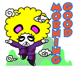 Slash and 3color Afrohear panda2 English sticker #2905668