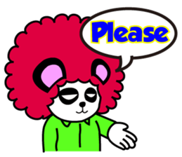 Slash and 3color Afrohear panda2 English sticker #2905669