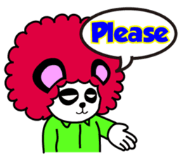 Slash and 3color Afrohear panda2 English sticker #2905669