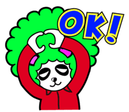 Slash and 3color Afrohear panda2 English sticker #2905671