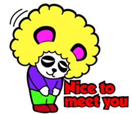 Slash and 3color Afrohear panda2 English sticker #2905676