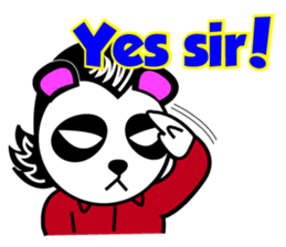 Slash and 3color Afrohear panda2 English sticker #2905678