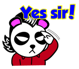 Slash and 3color Afrohear panda2 English sticker #2905678
