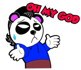 Slash and 3color Afrohear panda2 English sticker #2905680