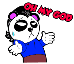 Slash and 3color Afrohear panda2 English sticker #2905680