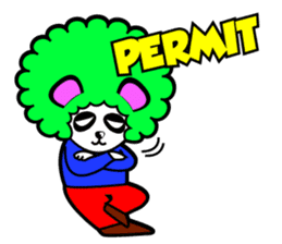 Slash and 3color Afrohear panda2 English sticker #2905683