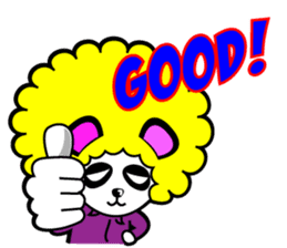 Slash and 3color Afrohear panda2 English sticker #2905684