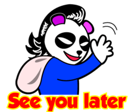 Slash and 3color Afrohear panda2 English sticker #2905687