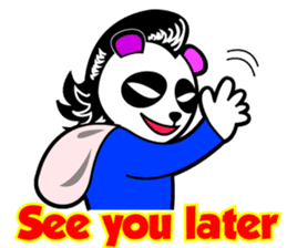 Slash and 3color Afrohear panda2 English sticker #2905687