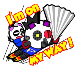 Slash and 3color Afrohear panda2 English sticker #2905691