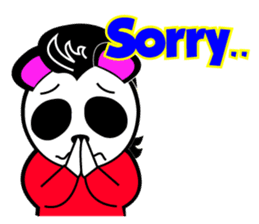 Slash and 3color Afrohear panda2 English sticker #2905692