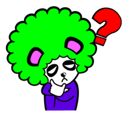 Slash and 3color Afrohear panda2 English sticker #2905694