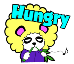Slash and 3color Afrohear panda2 English sticker #2905695
