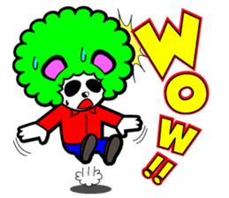 Slash and 3color Afrohear panda2 English sticker #2905699