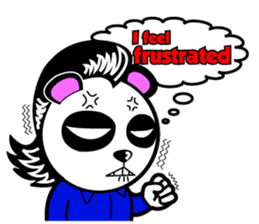 Slash and 3color Afrohear panda2 English sticker #2905700