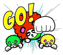 Slash and 3color Afrohear panda2 English sticker #2905702