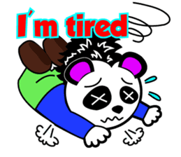 Slash and 3color Afrohear panda2 English sticker #2905704