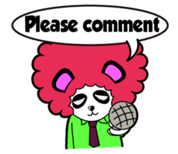 Slash and 3color Afrohear panda2 English sticker #2905705