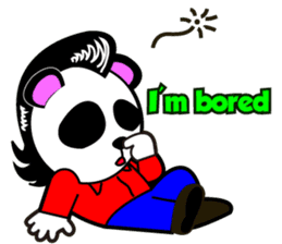 Slash and 3color Afrohear panda2 English sticker #2905706
