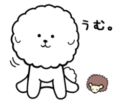 A fluffy dog and a hedgehog sticker #2906667