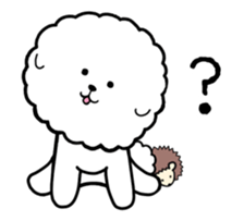 A fluffy dog and a hedgehog sticker #2906669