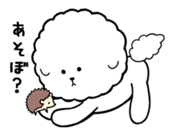 A fluffy dog and a hedgehog sticker #2906671
