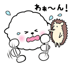 A fluffy dog and a hedgehog sticker #2906696