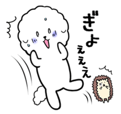 A fluffy dog and a hedgehog sticker #2906698