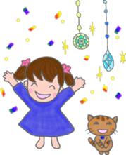 cat and  girl Part2 sticker #2907225