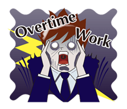 The exhausted salaried worker (ENGLISH) sticker #2907507