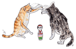 Kokeshi and Kitty sticker #2908216