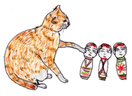 Kokeshi and Kitty sticker #2908219