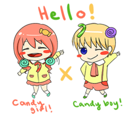 Candy Boy and Girl - cute - (EN) sticker #2908263