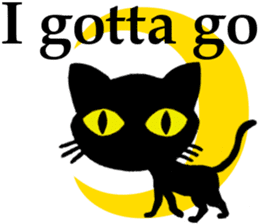 Moon and black cat sticker #2910433
