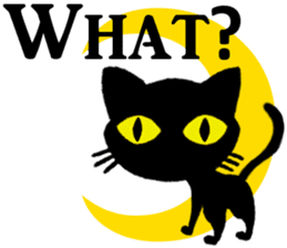 Moon and black cat sticker #2910441
