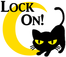 Moon and black cat sticker #2910443