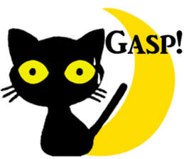 Moon and black cat sticker #2910448