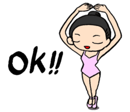 the Nonbiri ballerina English sticker #2910989