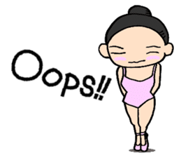 the Nonbiri ballerina English sticker #2910994